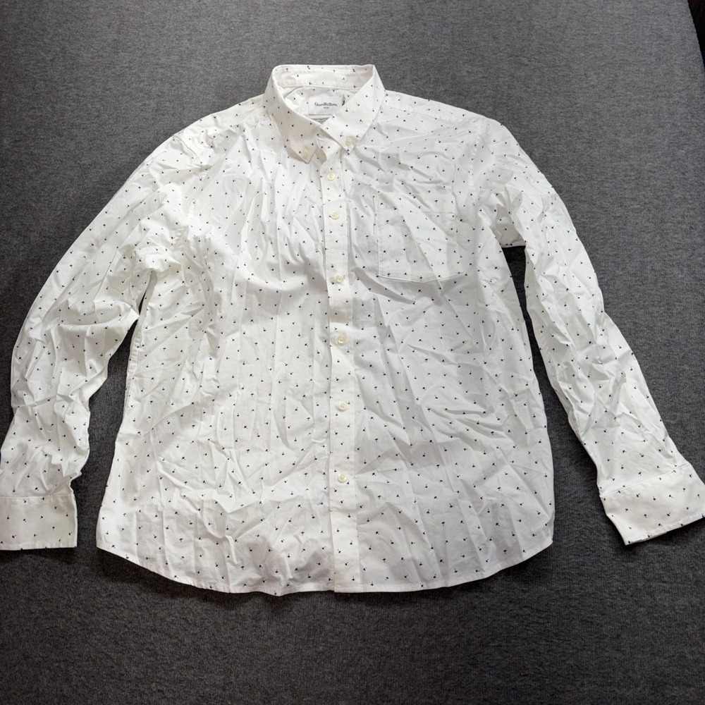 Goodfellow & Co Men's‎ Long Sleeve Button Shirt Slim XL White Jade